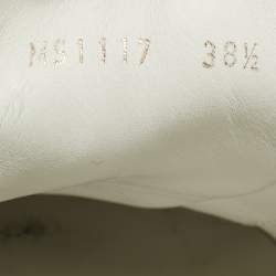 Pre Owned Louis Vuitton White/Brown Monogram Canvas and Leather Frontrow Lace Up Sneakers Size 38.5
