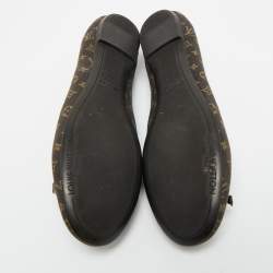 مملوكة مسبقًا Louis Vuitton Brown Monogram Mini Lin Canvas Debbie Ballet Flats Size 38.5