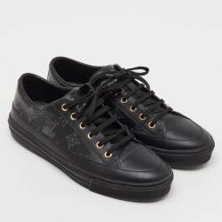 مملوكة مسبقًا Louis Vuitton Black Leather Stellar Low Top Sneakers Size 39