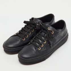 مملوكة مسبقًا Louis Vuitton Black Leather Stellar Low Top Sneakers Size 39