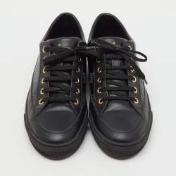 مملوكة مسبقًا Louis Vuitton Black Leather Stellar Low Top Sneakers Size 39