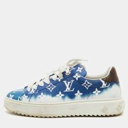 Pre Owned Louis Vuitton Blue Monogram Canvas Escale Time Out Sneakers Size 39