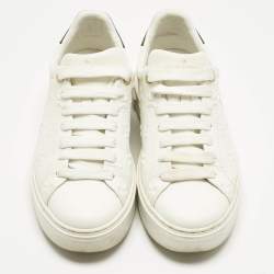 Pre Owned Louis Vuitton White Embossed Monogram Leather Time Out Low Top Sneakers Size 37.5
