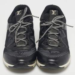 Pre Owned Louis Vuitton Black Leather and Mesh Aftergame Low Top Sneakers Size 36