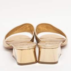 مملوكة مسبقًا Louis Vuitton Gold Leather Magnetic Mules Size 40