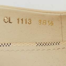 Pre Owned Louis Vuitton Cream Leather Gossip Cube Espadrille Wedge Slingback Pumps Size 38.5