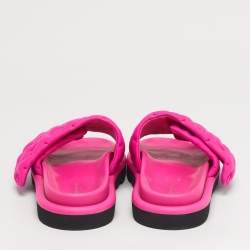 Pre Owned Louis Vuitton Pink Neoprene Pool Pillow Flat Sandals Size 40