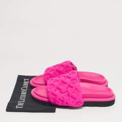 Pre Owned Louis Vuitton Pink Neoprene Pool Pillow Flat Sandals Size 40