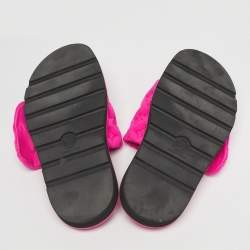 Pre Owned Louis Vuitton Pink Neoprene Pool Pillow Flat Sandals Size 40