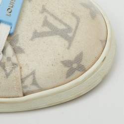 Pre Owned Louis Vuitton White/Blue Monogram Technical Mesh Frontrow Sneakers Size 39