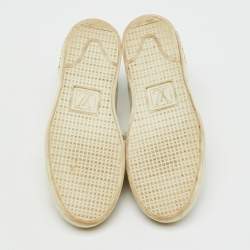 Pre Owned Louis Vuitton White/Blue Monogram Technical Mesh Frontrow Sneakers Size 39