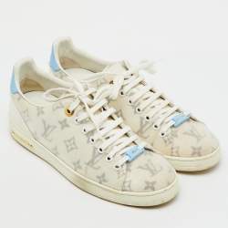 Pre Owned Louis Vuitton White/Blue Monogram Technical Mesh Frontrow Sneakers Size 39