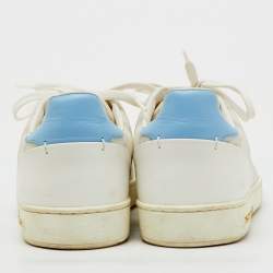 Pre Owned Louis Vuitton White/Blue Monogram Technical Mesh Frontrow Sneakers Size 39