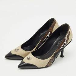 Pre Owned Louis Vuitton Tricolor Monogram Canvas and Suede Archlight Pumps Size 37