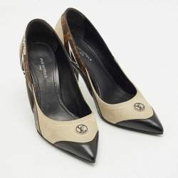 Pre Owned Louis Vuitton Tricolor Monogram Canvas and Suede Archlight Pumps Size 37