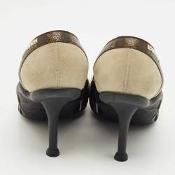 Pre Owned Louis Vuitton Tricolor Monogram Canvas and Suede Archlight Pumps Size 37