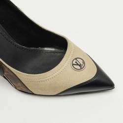 Pre Owned Louis Vuitton Tricolor Monogram Canvas and Suede Archlight Pumps Size 37