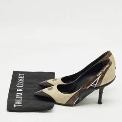 Pre Owned Louis Vuitton Tricolor Monogram Canvas and Suede Archlight Pumps Size 37