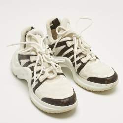 Pre Owned Louis Vuitton White Monogram Canvas and Leather Archlight Low Top Sneakers Size 39.5