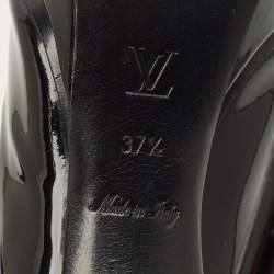 Pre Owned Louis Vuitton Black Patent Leather Eyeline Peep Toe Pumps Size 37.5