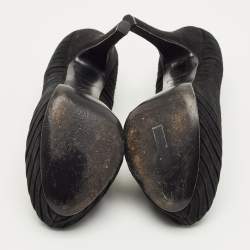 Pre Owned Louis Vuitton Black Suede Oh Really! Peep Toe Pumps Size 36.5