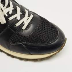 Pre Owned Louis Vuitton Black Leather and Mesh Run Away Sneakers Size 39.5