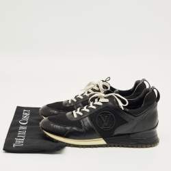 Pre Owned Louis Vuitton Black Leather and Mesh Run Away Sneakers Size 39.5
