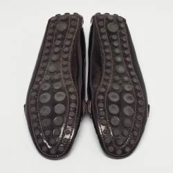 Pre Owned Louis Vuitton Burgundy Patent Leather Oxford Loafers Size 40