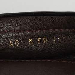 Pre Owned Louis Vuitton Burgundy Patent Leather Oxford Loafers Size 40