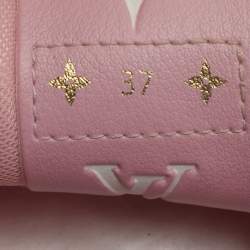 Pre Owned Louis Vuitton White/Pink Leather Charlie Low Top Sneakers Size 37