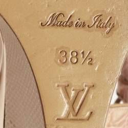 Pre Owned Louis Vuitton Pink Crocodile Leather and Lizard Leather Butterfly Wedge Sandals Size 38.5