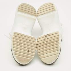 Pre Owned Louis Vuitton White Mesh and Monogram Canvas Archlight Sneakers Size 37
