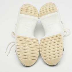 Pre Owned Louis Vuitton White/Brown Monogram Canvas and Mesh Archlight Lace Up Sneakers Size 37.5