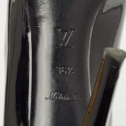 Pre Owned Louis Vuitton Black Patent Leather Lock It Pumps Size 36.5