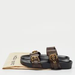Pre Owned Louis Vuitton Monogram Canvas Bom Dia Flat Sandals Size 36