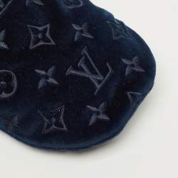 Pre Owned Louis Vuitton Navy Blue Velvet Dreamy Slippers Size 40