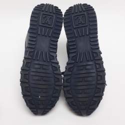 Pre Owned Louis Vuitton Blue Suede And Leather Run Away Low Top Sneakers Size 39.5