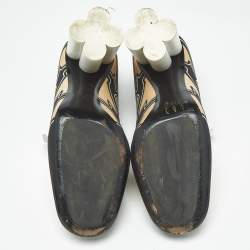 Pre Owned Louis Vuitton Multicolor Leather And Fabric Tassel Embellished Swift Loafer Pumps Size 39