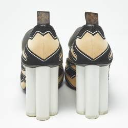 Pre Owned Louis Vuitton Multicolor Leather And Fabric Tassel Embellished Swift Loafer Pumps Size 39