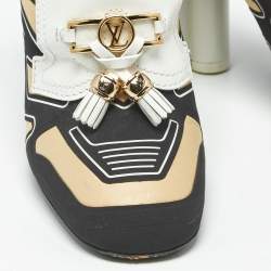 Pre Owned Louis Vuitton Multicolor Leather And Fabric Tassel Embellished Swift Loafer Pumps Size 39