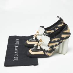 Pre Owned Louis Vuitton Multicolor Leather And Fabric Tassel Embellished Swift Loafer Pumps Size 39