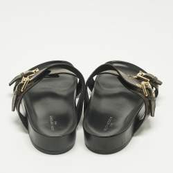 Pre Owned Louis Vuitton Brown Coated Canvas Bom Dia Flat Sandals Size 41