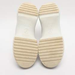 Pre Owned Louis Vuitton White/Brown Canvas and Mesh Archlight Sneakers Size 38.5