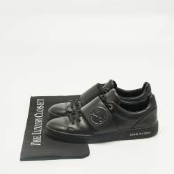Pre Owned Louis Vuitton Black Leather Frontrow Low Top Sneakers Size 36.5