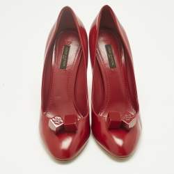 Pre Owned Louis Vuitton Red Leather Dice Pumps Size 40