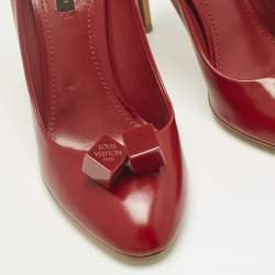 Pre Owned Louis Vuitton Red Leather Dice Pumps Size 40