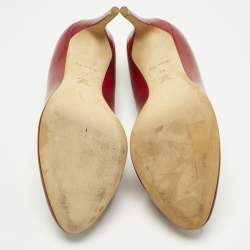 Pre Owned Louis Vuitton Red Leather Dice Pumps Size 40