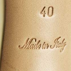 Pre Owned Louis Vuitton Cream Patent Damier Azur Valentine Peep Toe Pumps Size 40