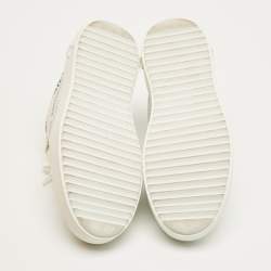 Pre Owned Louis Vuitton White/Black Leather Time Out Sneakers Size 38