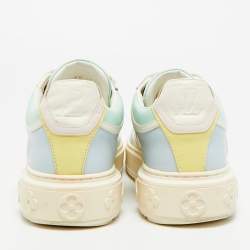 Pre Owned Louis Vuitton Multicolor Monogram Leather Time Out Lace Up Sneakers Size 37